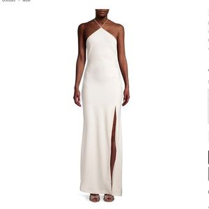 MISHA Posey Crepe Halter Dress